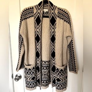 Lucky Brand slouchy Western southwest design cardigan size M